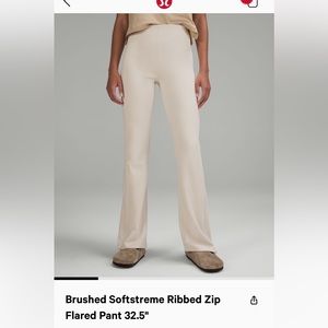 Lululemon Brushed softstreme Ribbed Zip Flare Pant